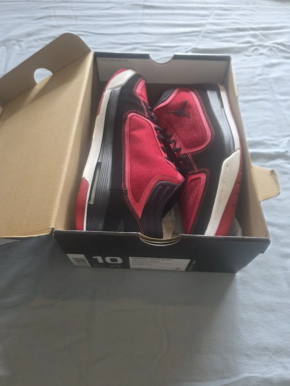Men's Red and Black Low-Top Jordan Sneakers